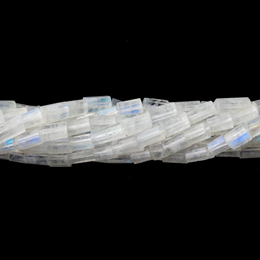 4x3-6x4mm Rainbow Moonstone Faceted Tube Beads 14 inch 64 pieces