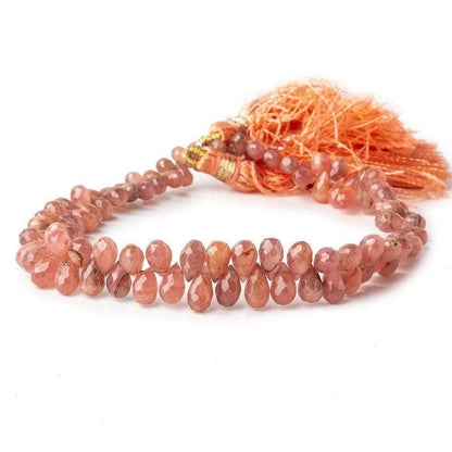 4x3-6x4mm Rhodochrosite faceted tear drop beads 9 inch 99 pieces AA