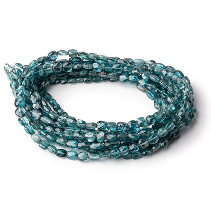 4x3-6x5mm Teal Moss Kyanite Faceted Oval Nugget Beads 16 inch 66 pieces