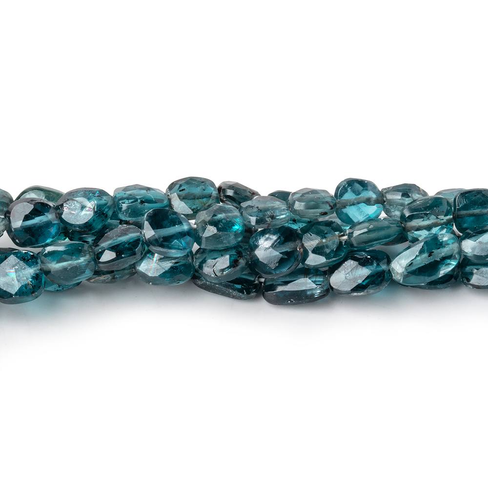 4x3-6x5mm Teal Moss Kyanite Faceted Oval Nugget Beads 16 inch 66 pieces
