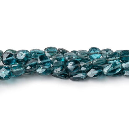 4x3-6x5mm Teal Moss Kyanite Faceted Oval Nugget Beads 16 inch 66 pieces