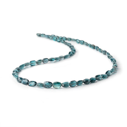 4x3-6x5mm Teal Moss Kyanite Faceted Oval Nugget Beads 16 inch 66 pieces