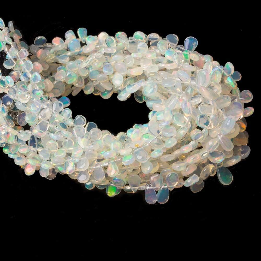 4x3-7x5mm Ethiopian Opal Plain Pears 8 inch 75 beads