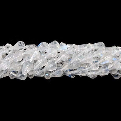 4x3-7x5mm Rainbow Moonstone Petite Faceted Tear Drop 15 inch 57 Beads