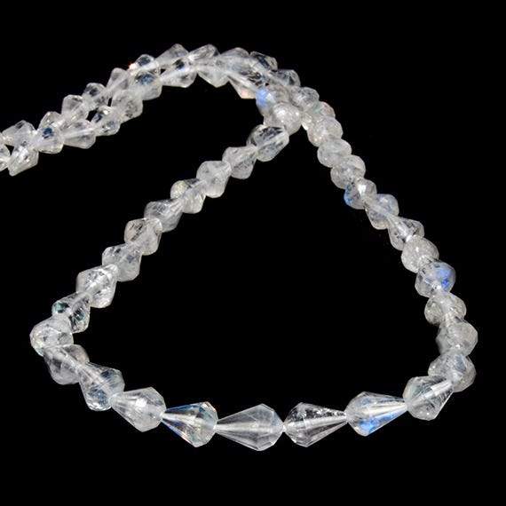 4x3-7x5mm Rainbow Moonstone Petite Faceted Tear Drop 15 inch 57 Beads