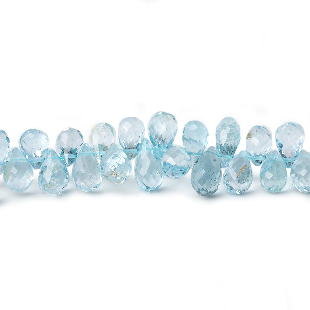 4x3-7x5mm Sky Blue Topaz Beads Tear Drop Briolette 8 inch 89 pieces
