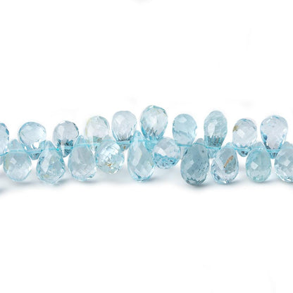 4x3-7x5mm Sky Blue Topaz Beads Tear Drop Briolette 8 inch 89 pieces