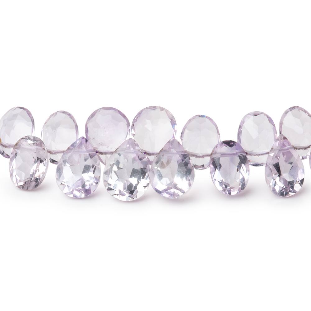 4x3-8x6mm Pink Amethyst Faceted Pear and Oval 4.5 inch 42 Beads AAA