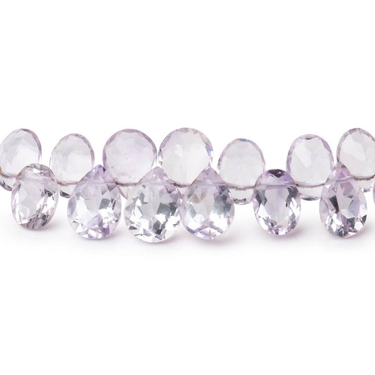 4x3-8x6mm Pink Amethyst Faceted Pear and Oval 4.5 inch 42 Beads AAA