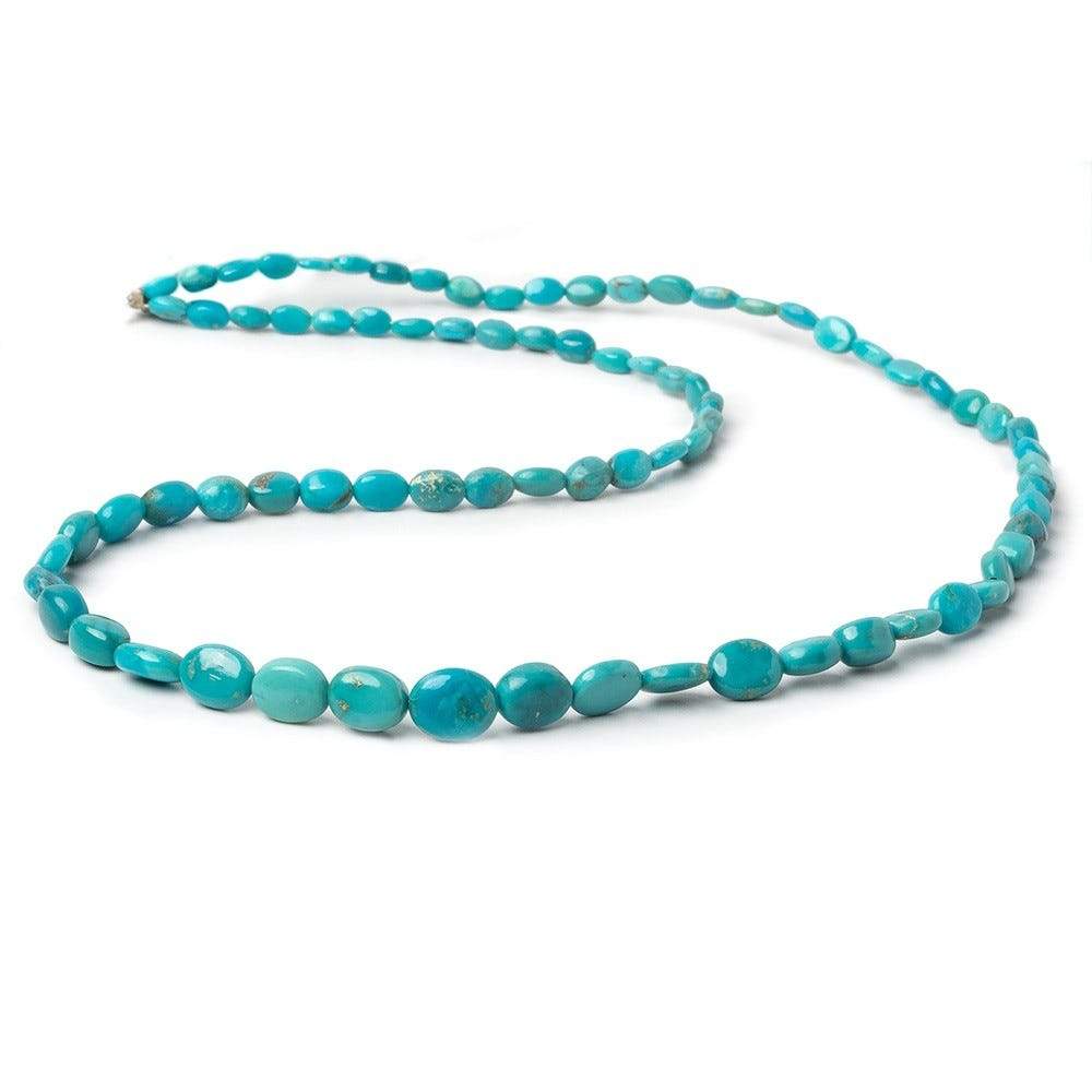 4x3-8x7mm Turquoise Plain Oval Nugget Beads 18 inch 80 pieces