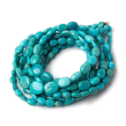 4x3-8x7mm Turquoise Plain Oval Nugget Beads 18 inch 80 pieces