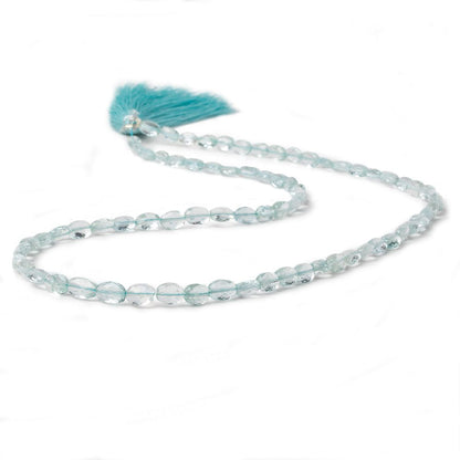 4x3mm - 6x4mm Aquamarine faceted oval beads 16 inch 76 pieces AA
