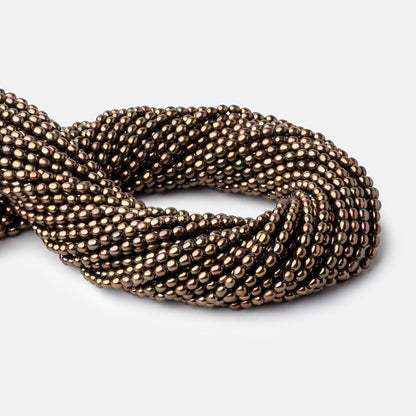 4x3mm Antique Bronze Straight Drilled Oval Freshwater Pearl 15 inch 97 pcs