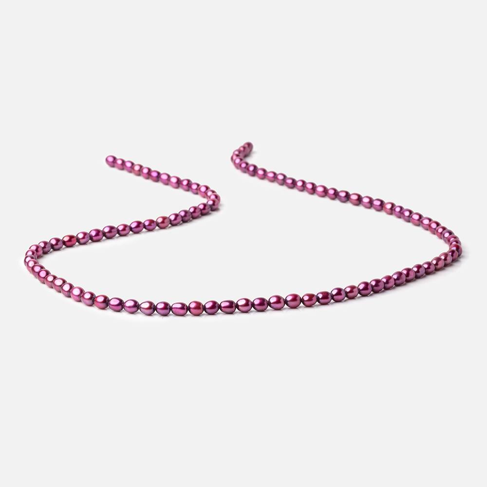 4x3mm Berry Purple Oval Freshwater Pearls 15.75 inch 96 Beads