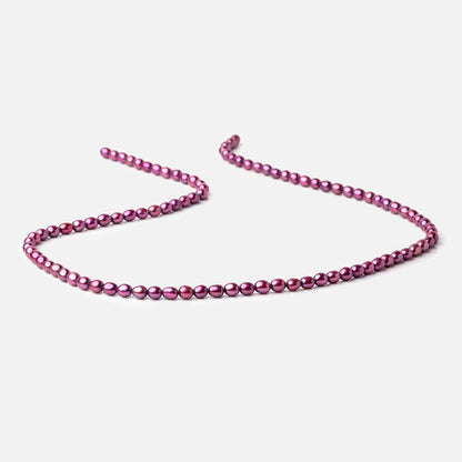 4x3mm Berry Purple Oval Freshwater Pearls 15.75 inch 96 Beads