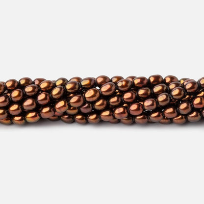 4x3mm Bronze Straight Drilled Oval Freshwater Pearl 15 inch 89 pcs