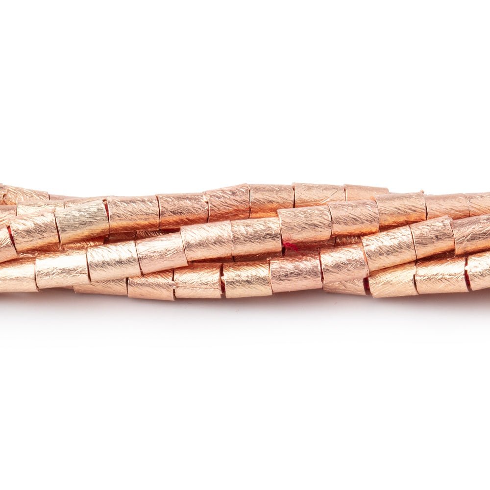 4x3mm Brushed Tube Beads 8 inch 48 pieces