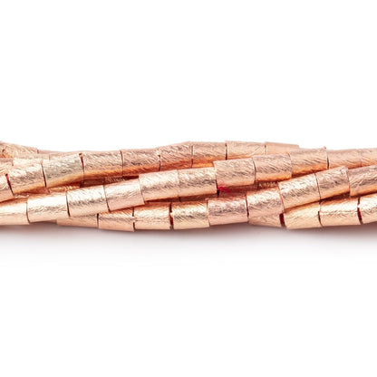 4x3mm Brushed Tube Beads 8 inch 48 pieces