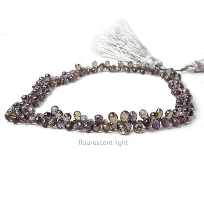 4x3mm Color Change Avocado Sapphire Tear Drop Briolette 8.5 inch 140 pieces