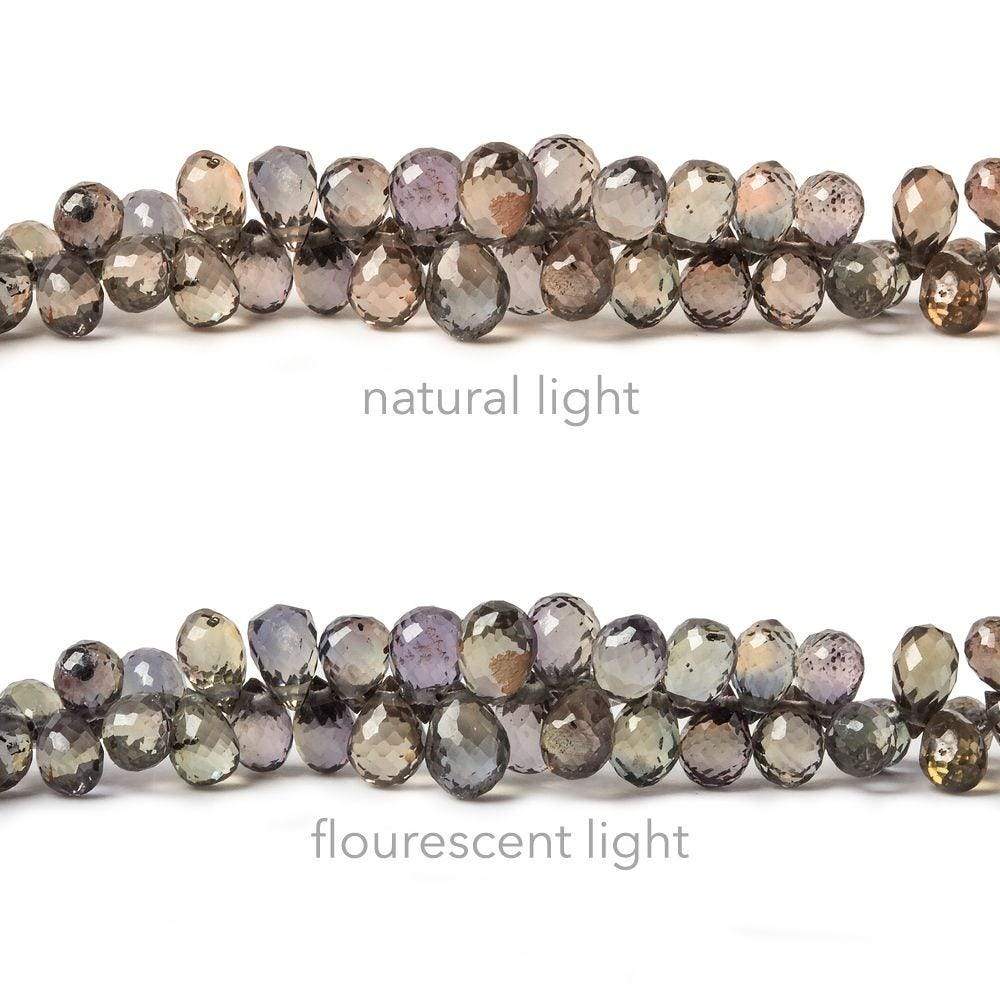 4x3mm Color Change Avocado Sapphire Tear Drop Briolette 8.5 inch 140 pieces