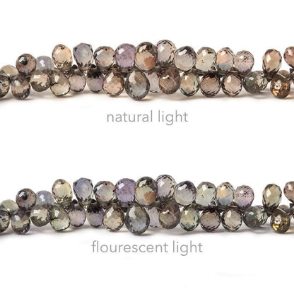 4x3mm Color Change Avocado Sapphire Tear Drop Briolette 8.5 inch 140 pieces