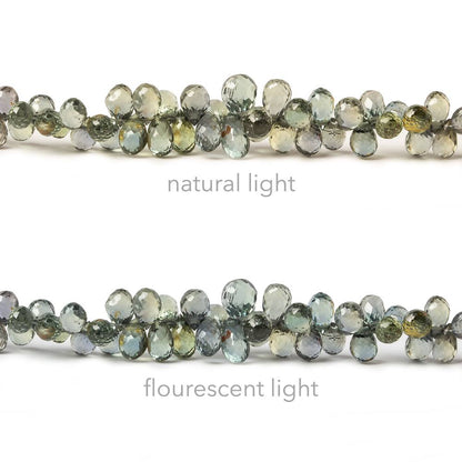 4x3mm Color Change Sapphire Tear Drop Briolette 8.5 inch 130 pieces