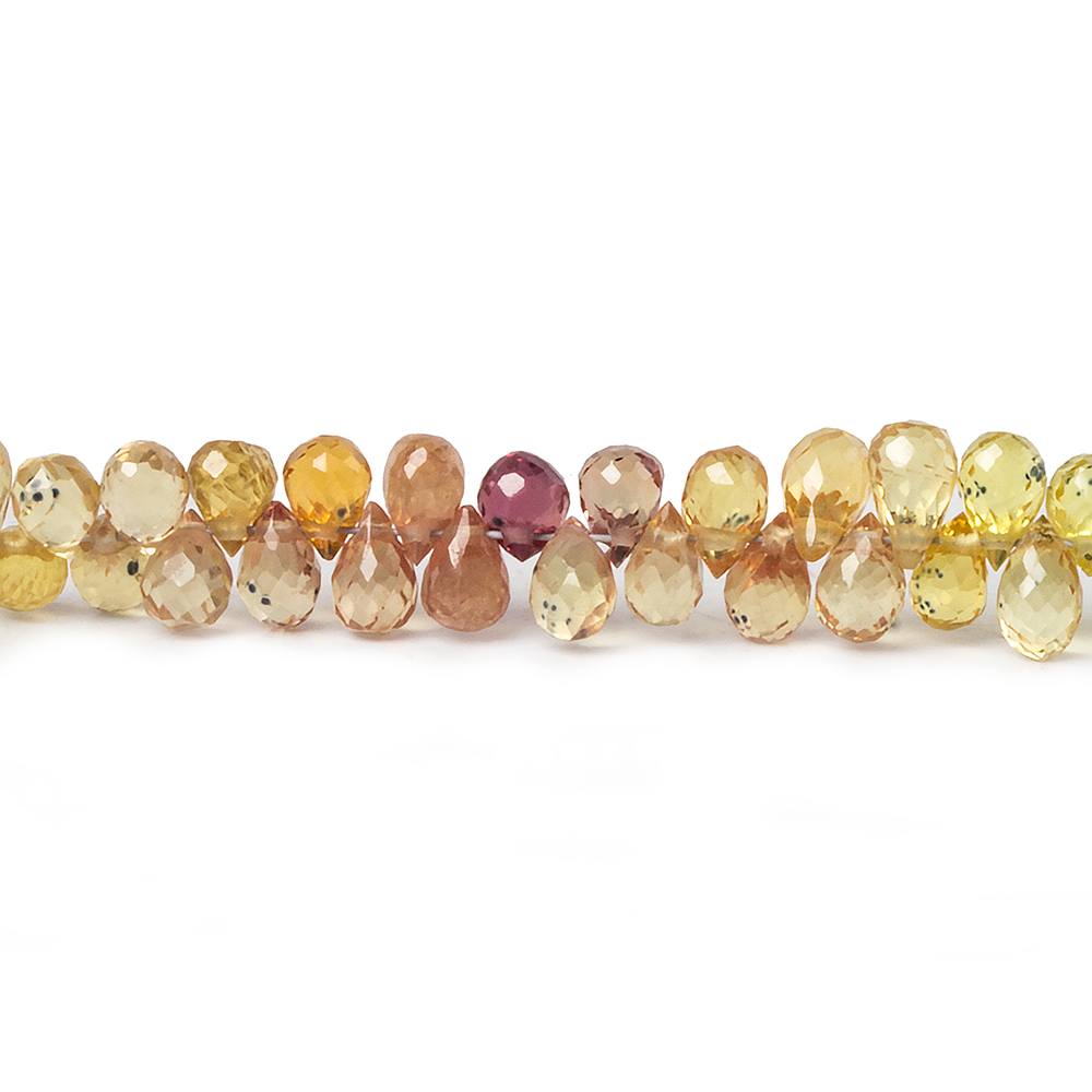 4x3mm Fancy Sapphire Faceted Tear Drop Beads 7.5 inch 127 pieces