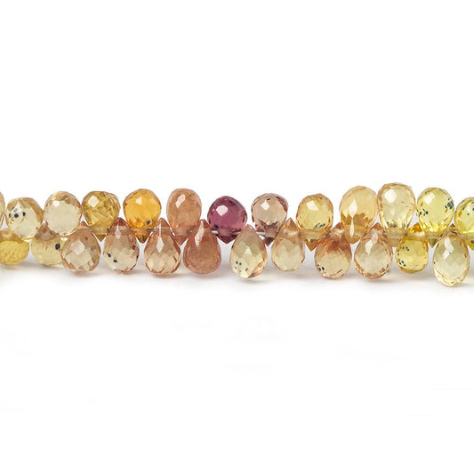 4x3mm Fancy Sapphire Faceted Tear Drop Beads 7.5 inch 127 pieces