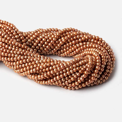 4x3mm Caramel Off Round Freshwater Pearl Beads 16 inch 96 pieces