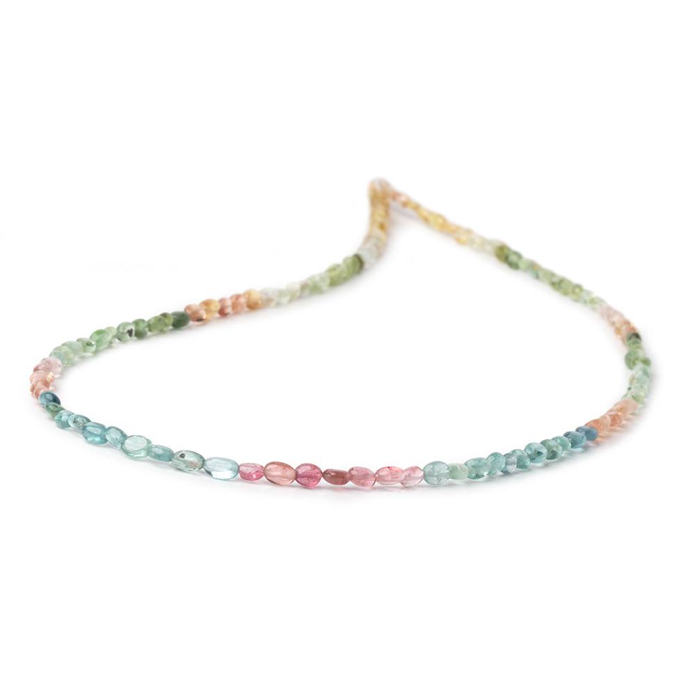 4x3mm Multi Color Tourmaline Plain Oval Beads 16 inch 110 pieces AA