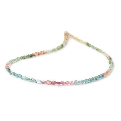 4x3mm Multi Color Tourmaline Plain Oval Beads 16 inch 110 pieces AA