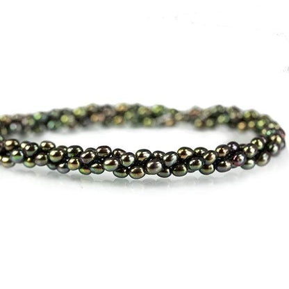 4x3mm Olive Green Straight Drilled Oval Freshwater Pearls Lot of 3 Strands