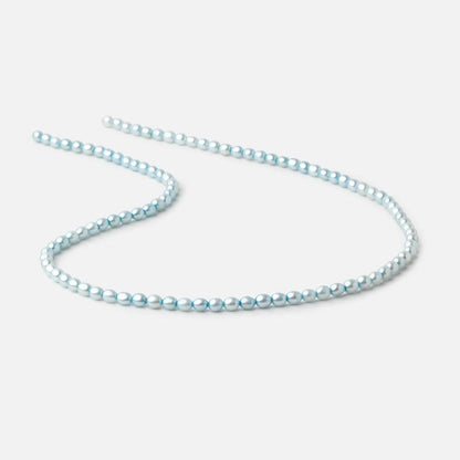 4x3mm Powder Blue Straight Drill Oval Pearl Beads 15 inch 96 pieces