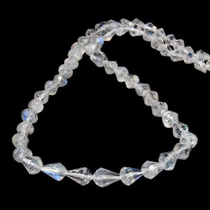 4x3mm Rainbow Moonstone Petite Faceted Tear Drop 14.5 inch 77 Beads