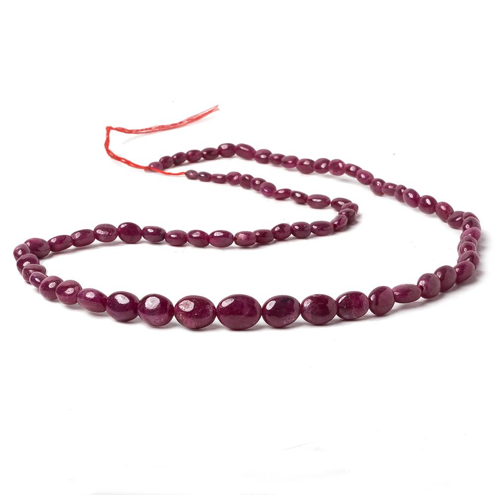 4x5-5x6mm Ruby Plain Oval Nugget 20.5 inch 83 pieces