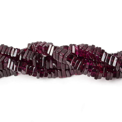 5mm Rhodolite Garnet Plain Square Heshi 16 inch 246 beads