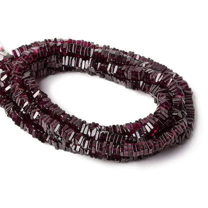 5mm Rhodolite Garnet Plain Square Heshi 16 inch 246 beads