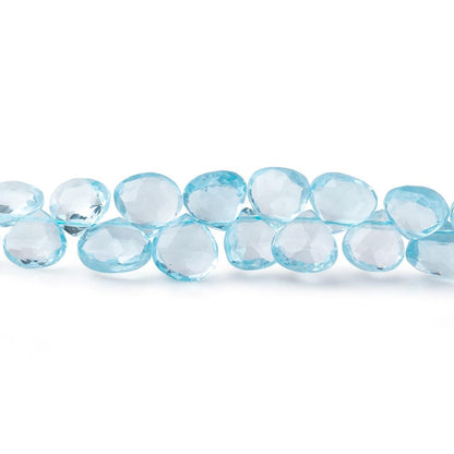 4x4-5x5mm Sky Blue Topaz Faceted Heart Beads 8 inch 58 pieces  AAA