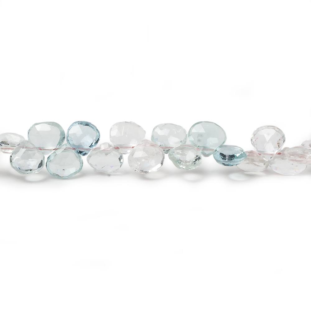 4x4-5x5mm White & Blue Beryl faceted heart beads 16 inch 160 pieces A