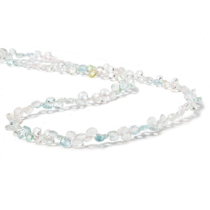 4x4-5x5mm White & Blue Beryl faceted heart beads 16 inch 160 pieces A