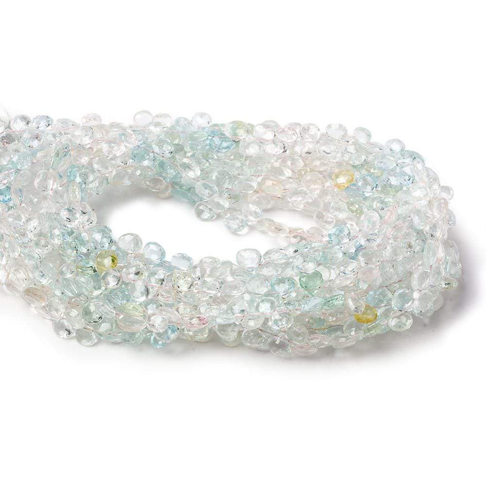 4x4-5x5mm White & Blue Beryl faceted heart beads 16 inch 160 pieces A