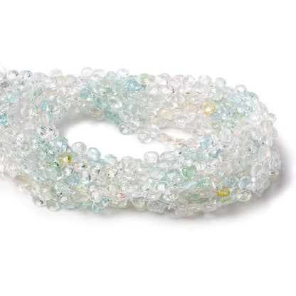 4x4-5x5mm White & Blue Beryl faceted heart beads 16 inch 160 pieces A