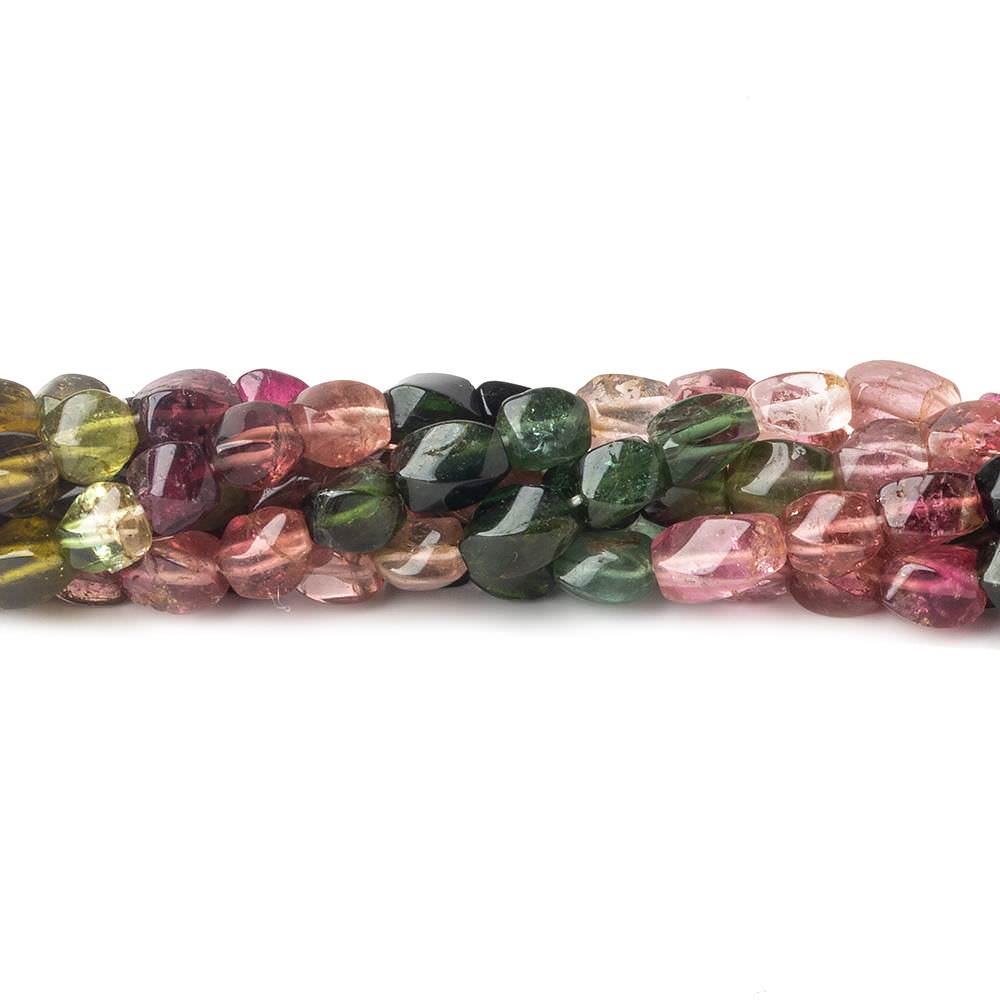4x4-7x5mm Multi Color Tourmaline faceted Twists 16 inch 65 beads A