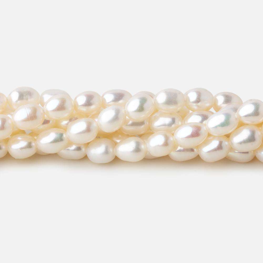 4x5-4.5x6mm Off White straight drilled Oval freshwater pearls 15.5 inch 68 pieces A