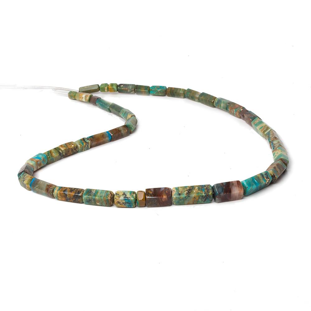 4x5-5x17mm Blue Peruvian Opal plain hexagonal beads 18 inch 43 pieces