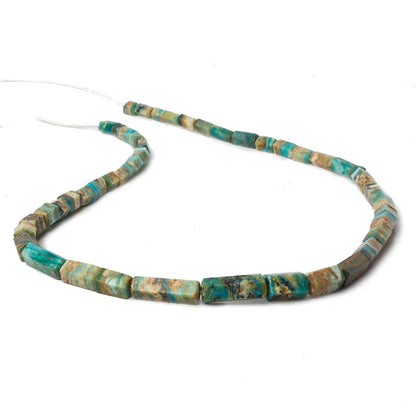 4x5-6x19mm Blue Peruvian Opal plain hexagonal beads 18 inch 46 pieces