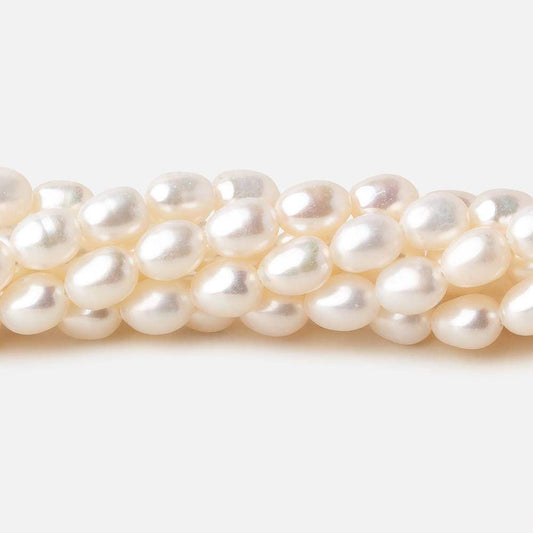 5.5x4-7x4.5mm Off White straight drilled Oval freshwater pearls 15.5 inch 65 pieces A