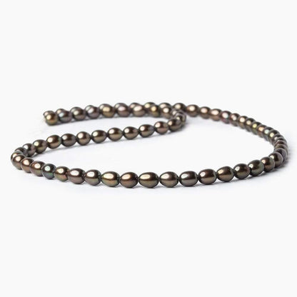 4x6mm Bronze Freshwater Pearl Straight Drill Oval 66 pieces