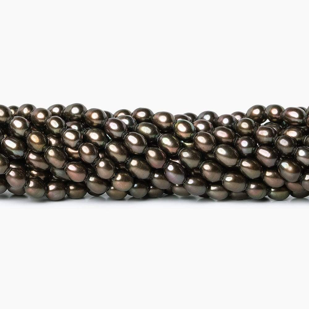 4x6mm Bronze Freshwater Pearl Straight Drill Oval 66 pieces