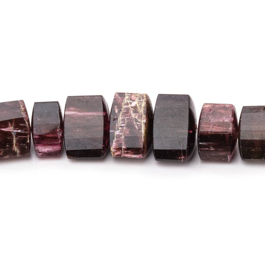 4x7-14x10mm Pink Tourmaline Faceted Trillion Beads 16.5 inch 52 pieces AA
